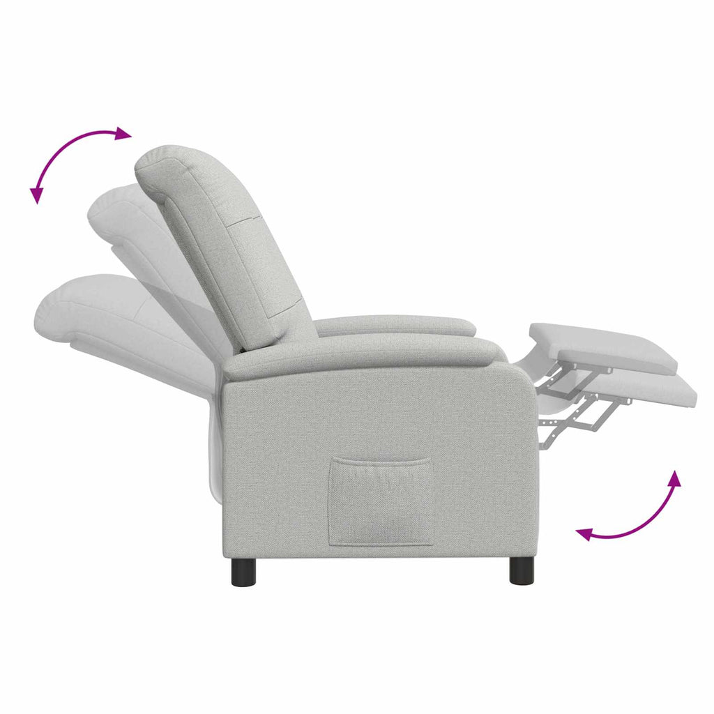 vidaXL Fotel recliner Szary chmur tkanina