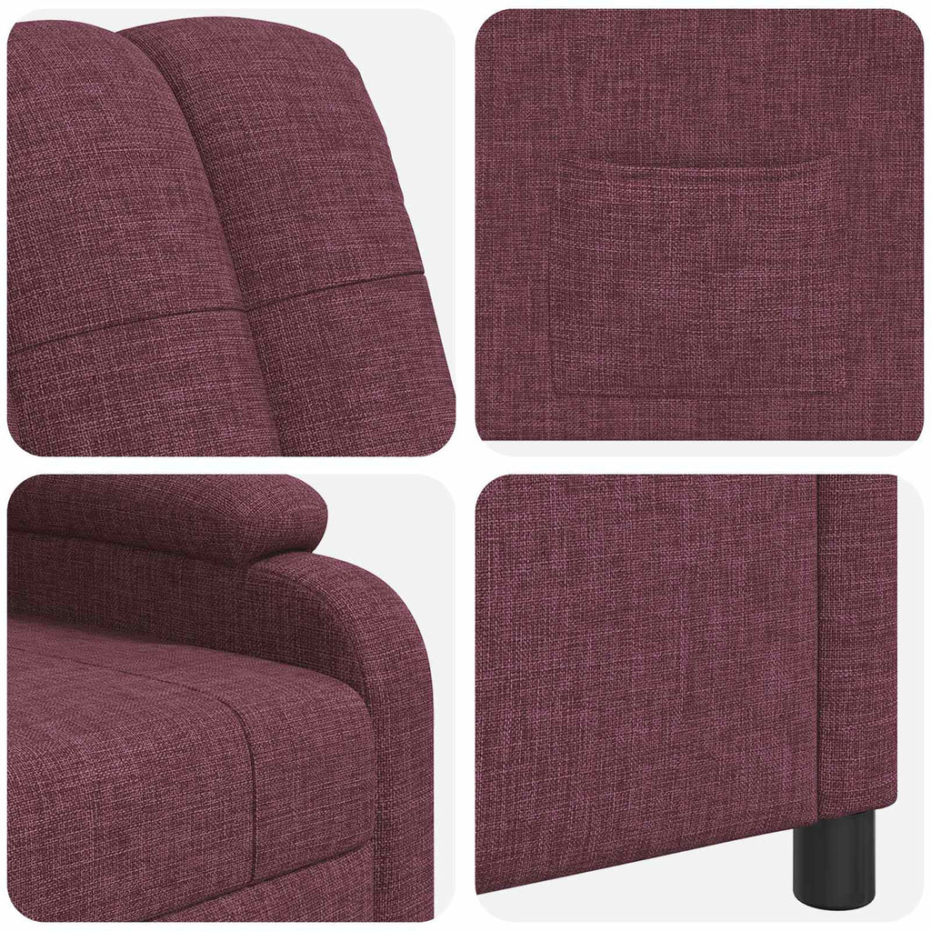 vidaXL Fotel recliner Fioletowy tkanina