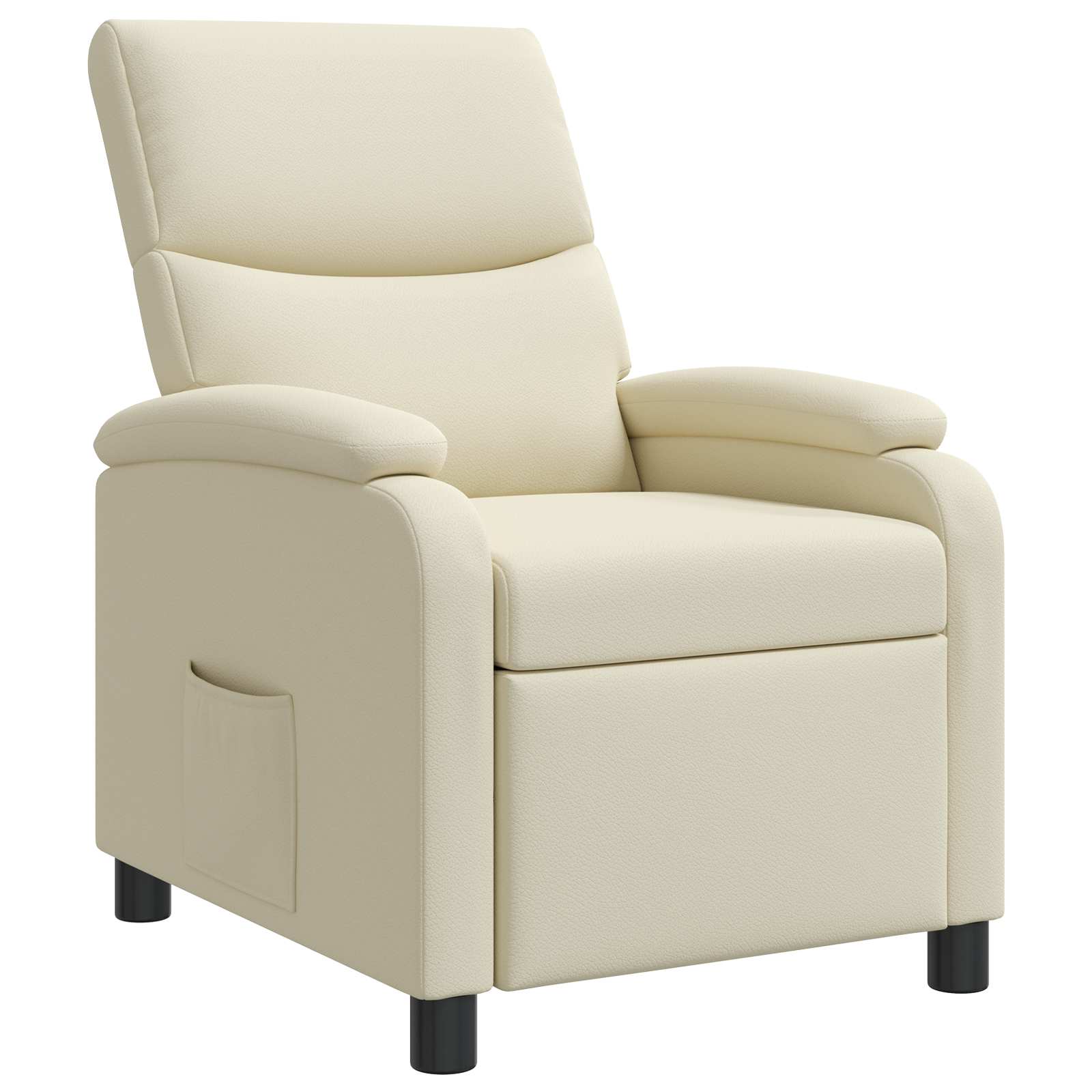 vidaXL Fotel recliner kremowy Ekoskóra
