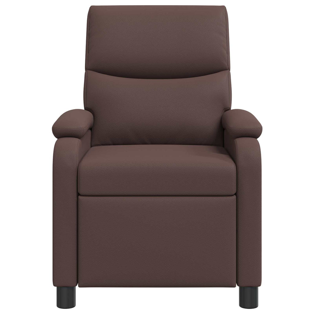 vidaXL Fotel recliner brązowy Ekoskóra