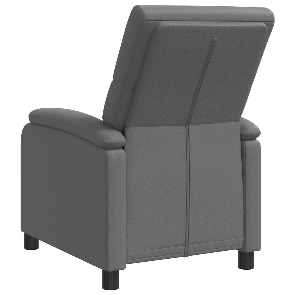 vidaXL Fotel recliner Szary Ekoskóra