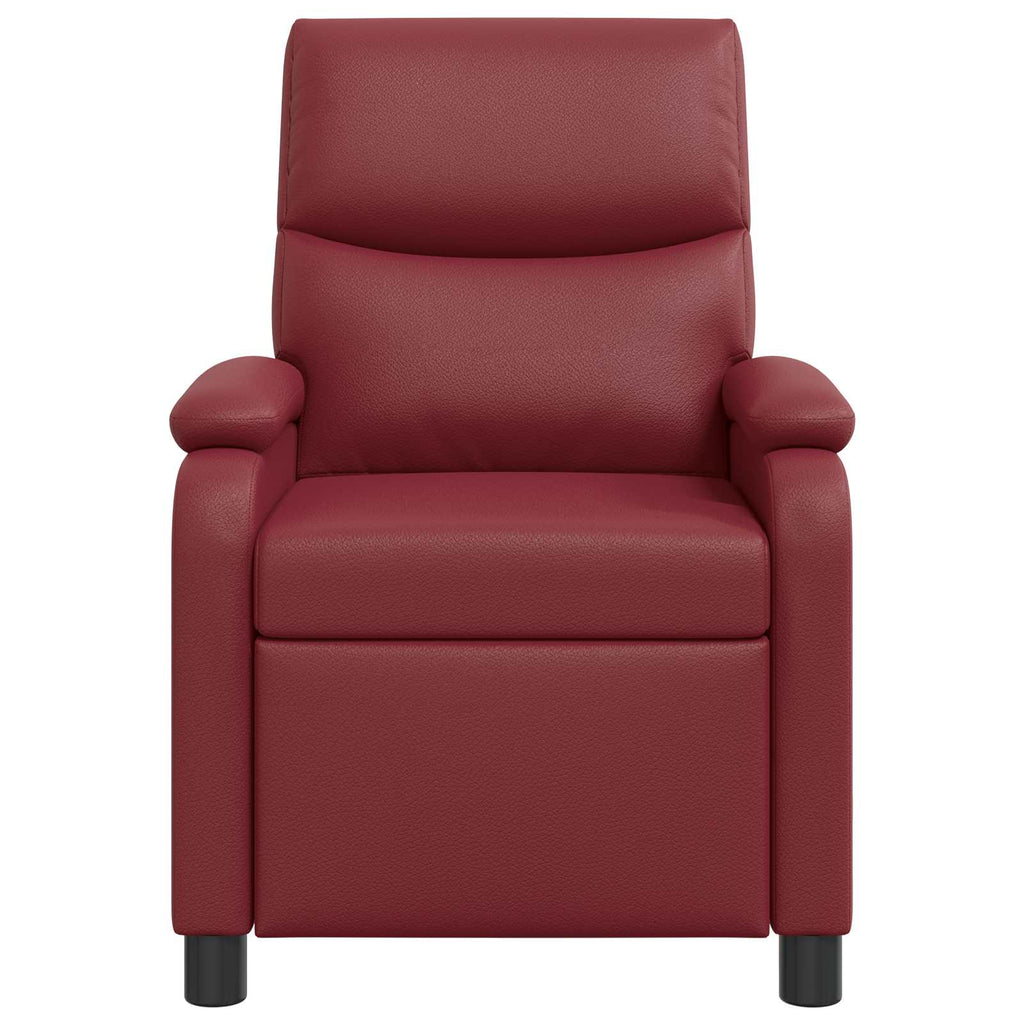 vidaXL Fotel recliner Czerwone wino Ekoskóra