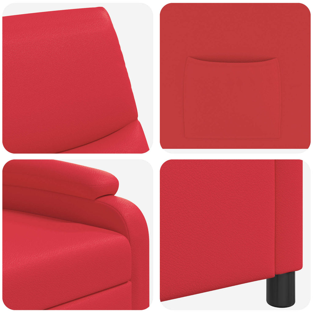 vidaXL Fotel recliner czerwony Ekoskóra