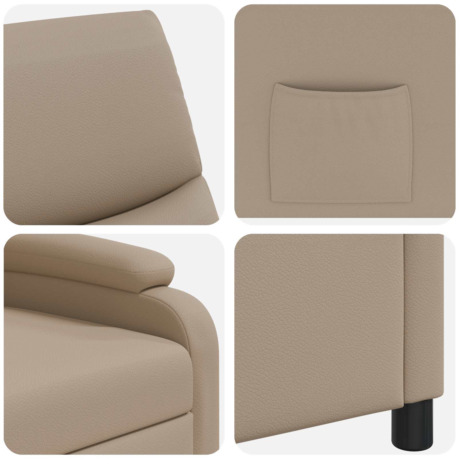 vidaXL Fotel recliner Cappuccino Ekoskóra