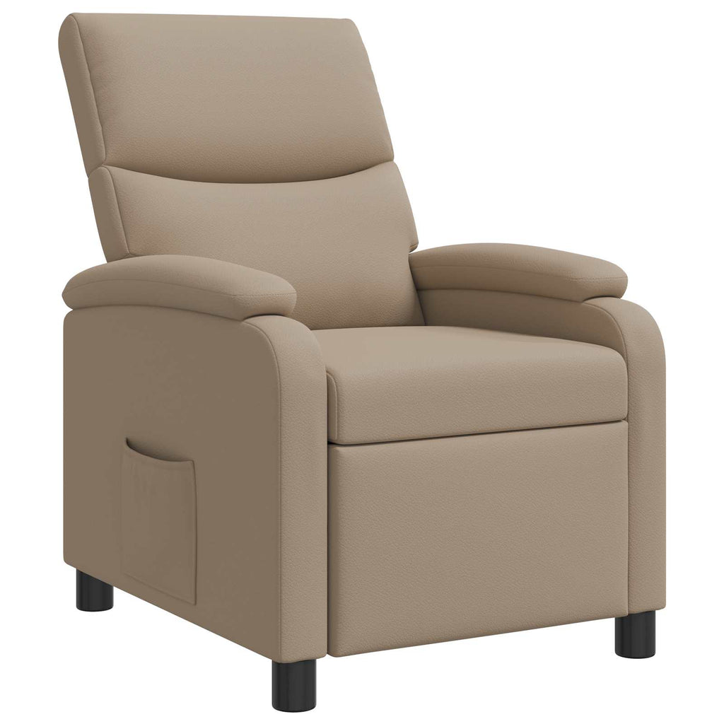 vidaXL Fotel recliner Cappuccino Ekoskóra