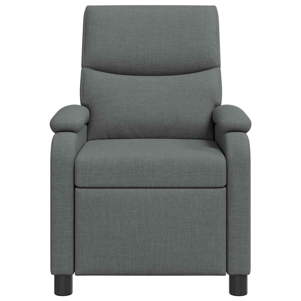 vidaXL Fotel recliner ciemnoszary tkanina