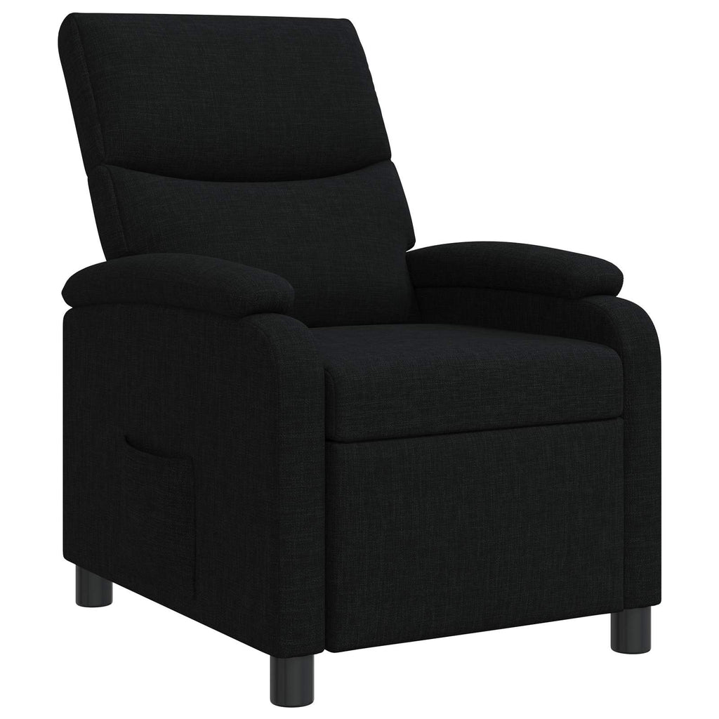 vidaXL Fotel recliner Czarny tkanina