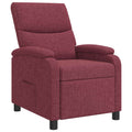 vidaXL Fotel recliner Czerwone wino tkanina