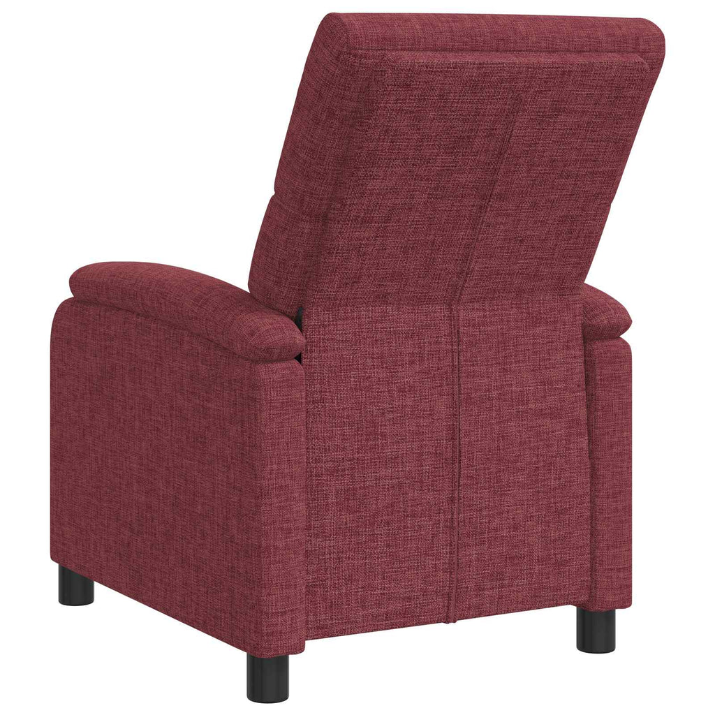 vidaXL Fotel recliner Czerwone wino tkanina