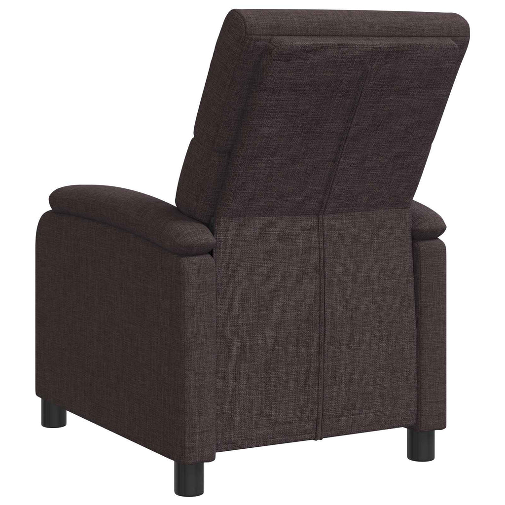 vidaXL Fotel recliner Ciemny brąz tkanina