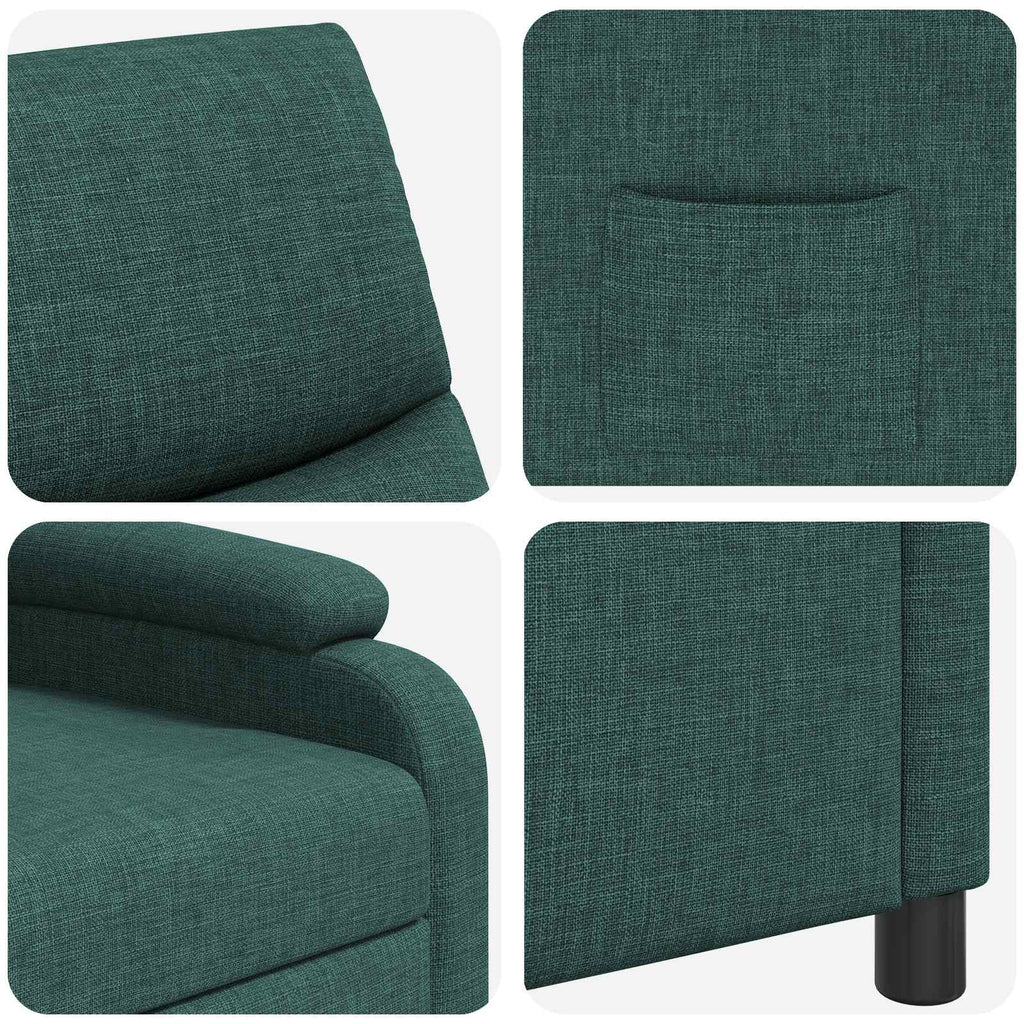 vidaXL Fotel recliner Ciemnozielony tkanina