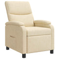 vidaXL Fotel recliner kremowy tkanina