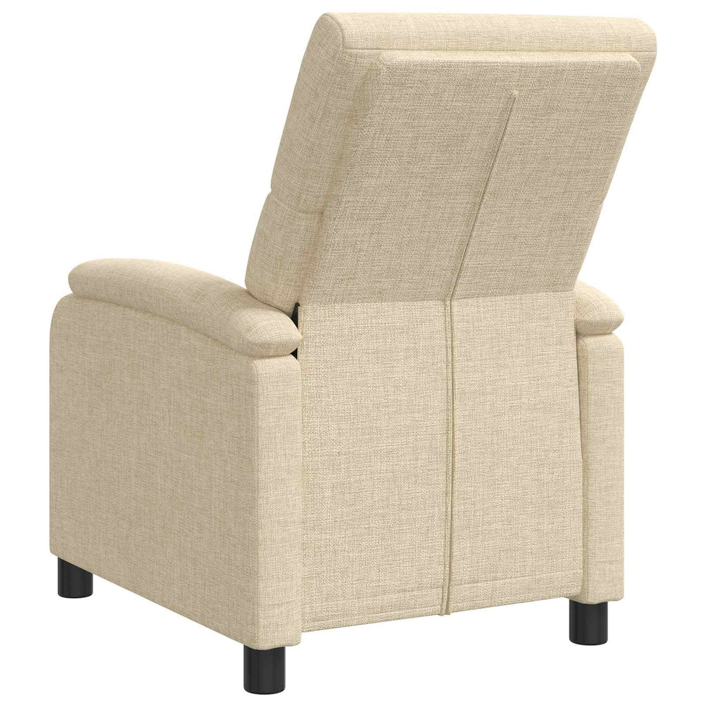 vidaXL Fotel recliner kremowy tkanina