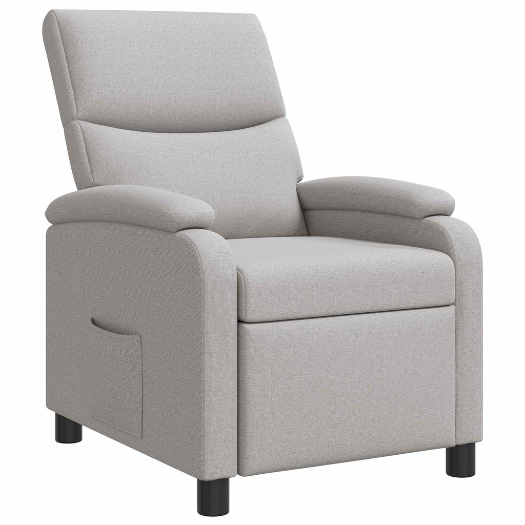 vidaXL Fotel recliner Szary chmur tkanina