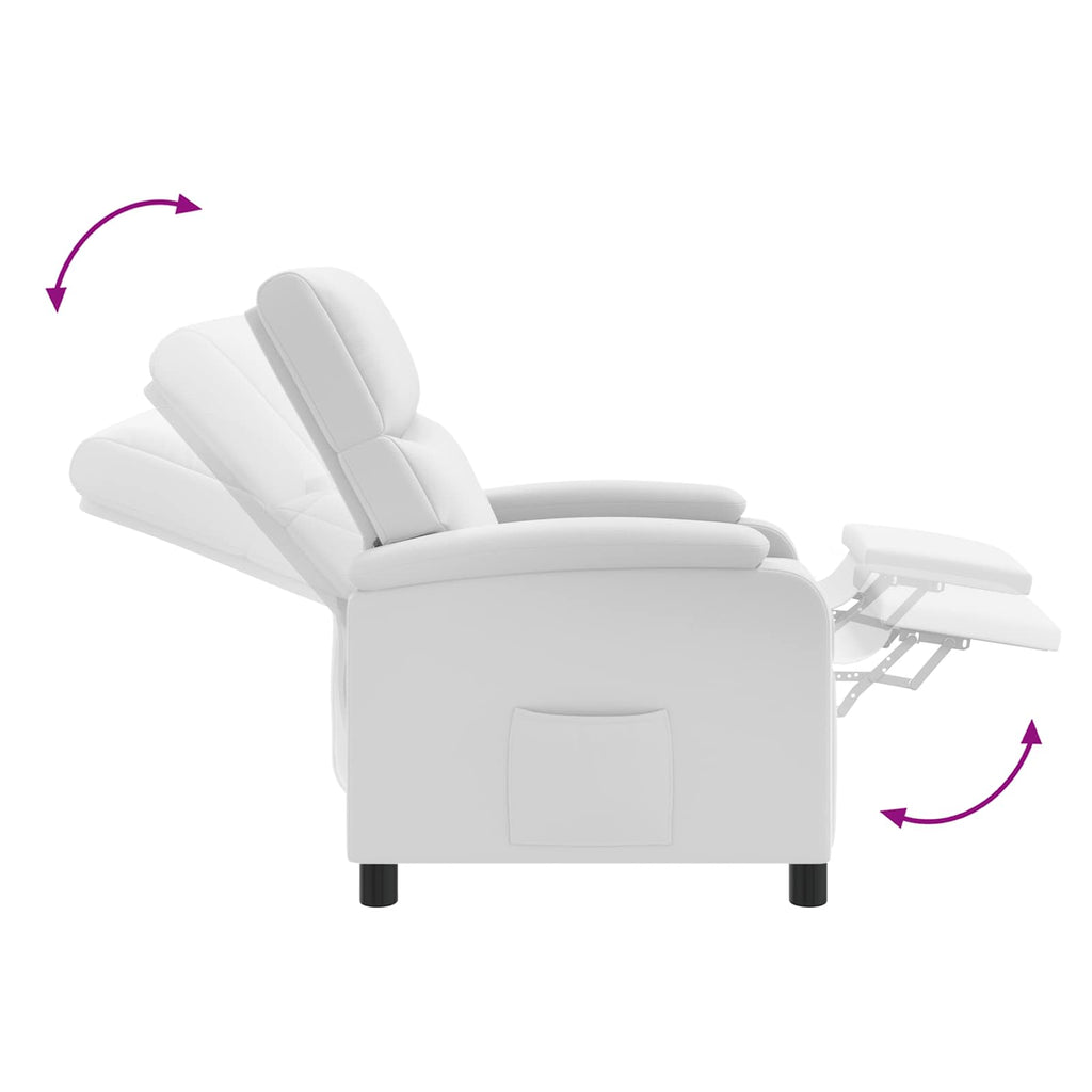 vidaXL Fotel masujący Biały Ekoskóra