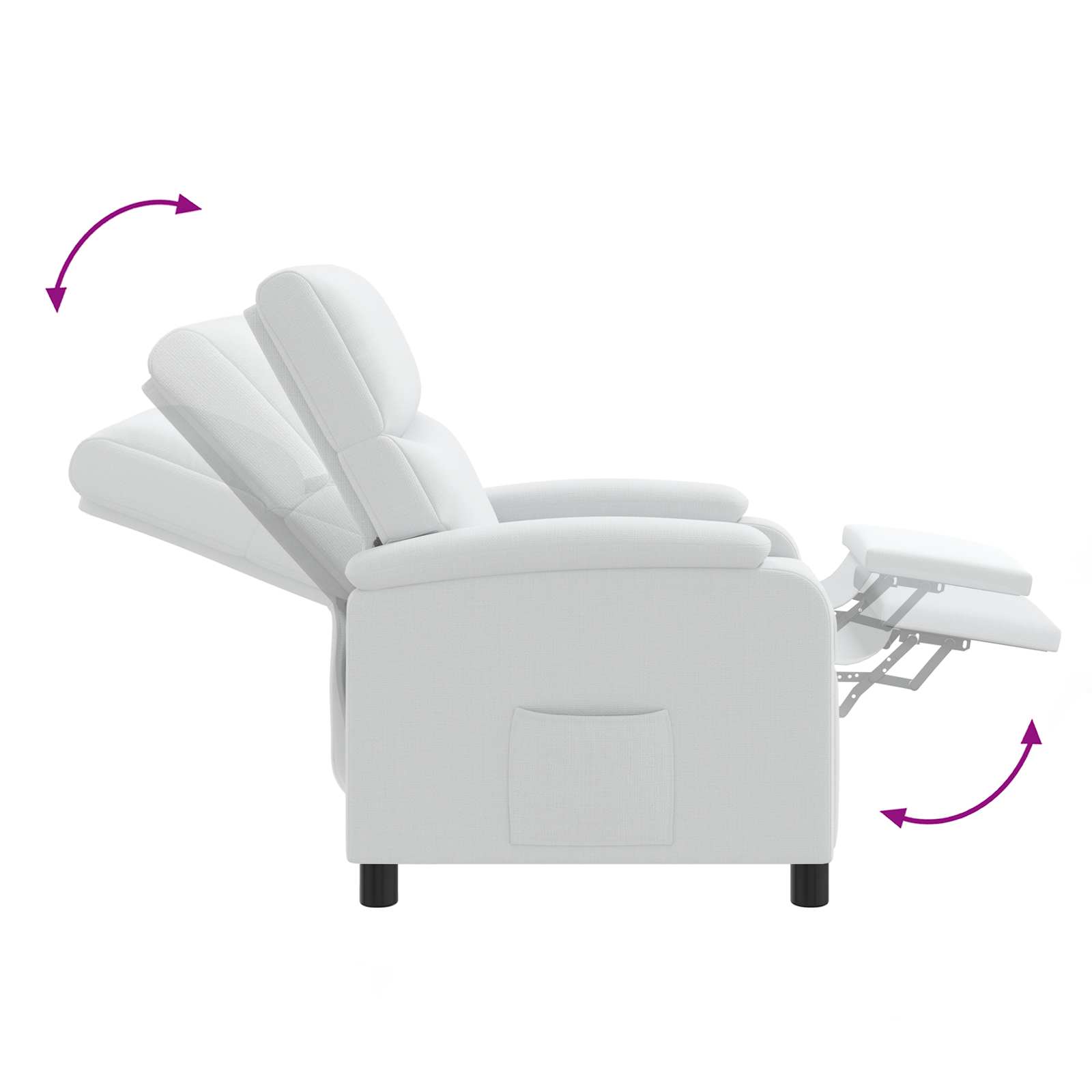 vidaXL Fotel masujący Biały tkanina