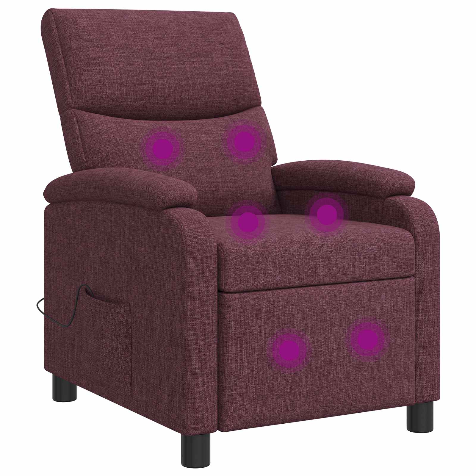 vidaXL Fotel masujący Fioletowy tkanina