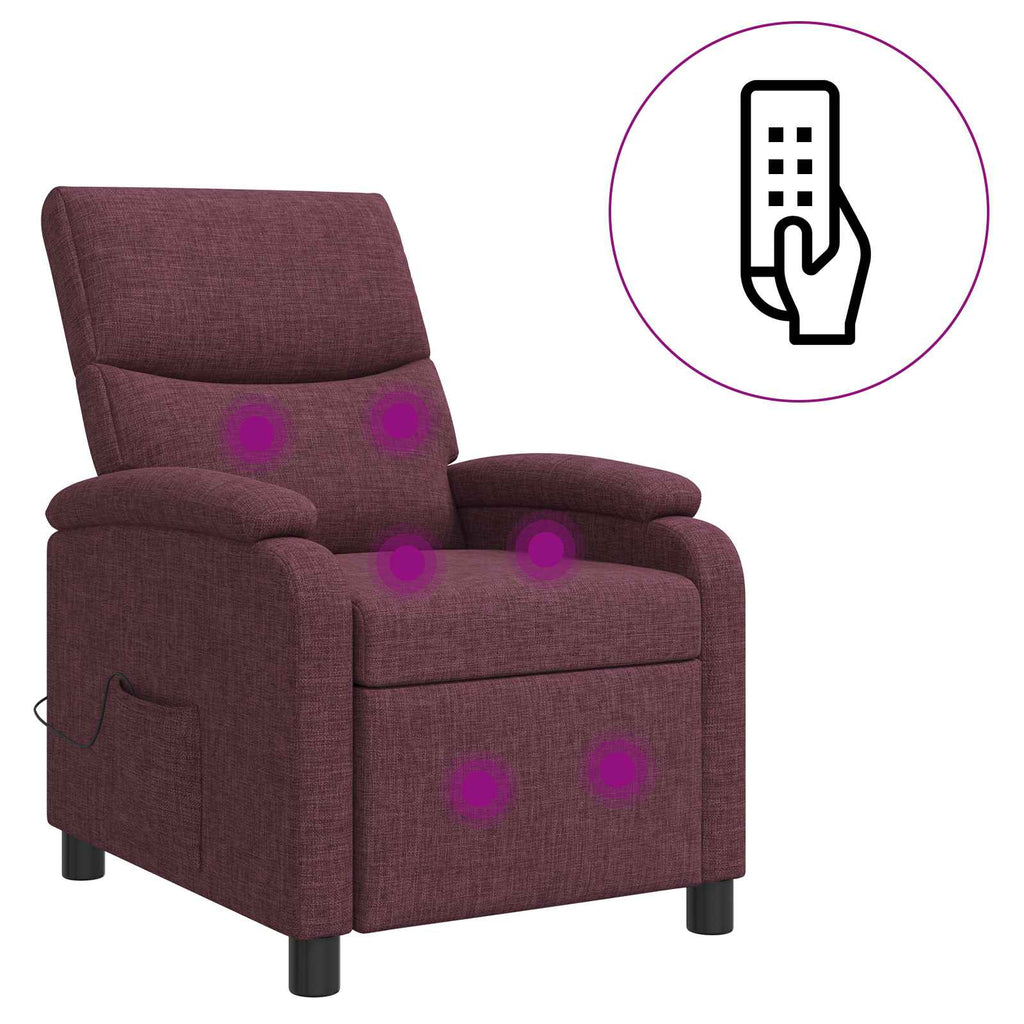 vidaXL Fotel masujący Fioletowy tkanina