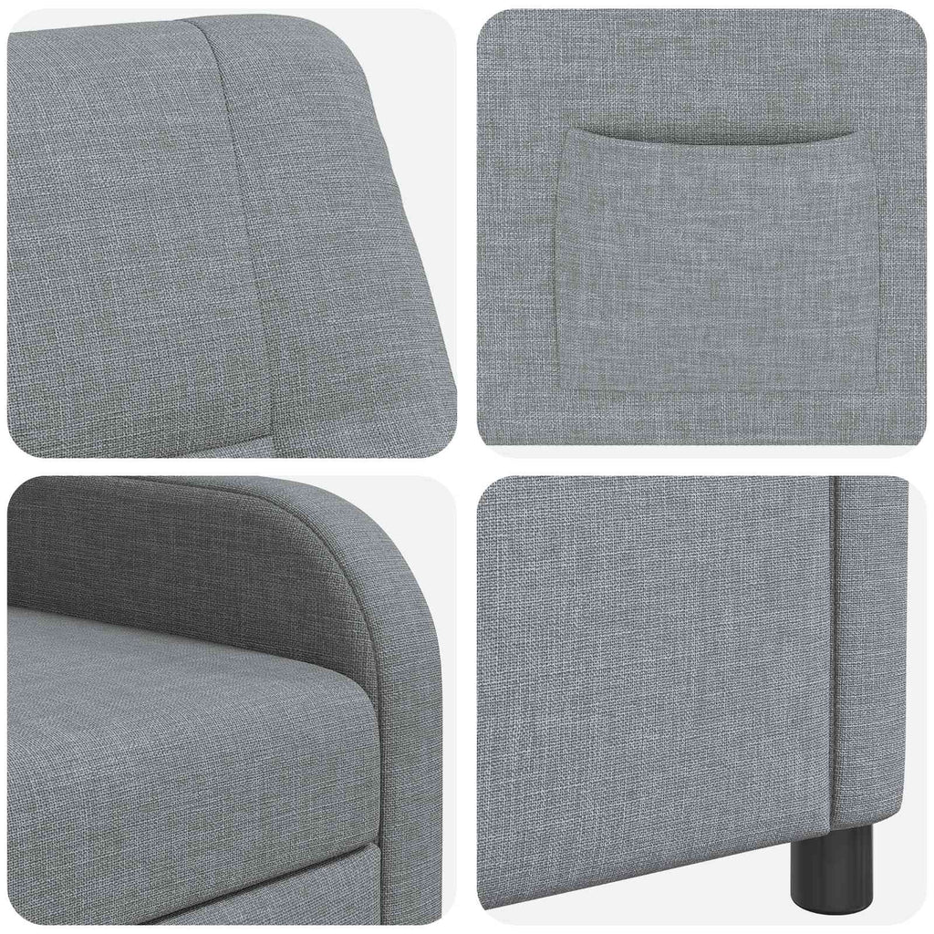 vidaXL Fotel recliner jasnoszary tkanina