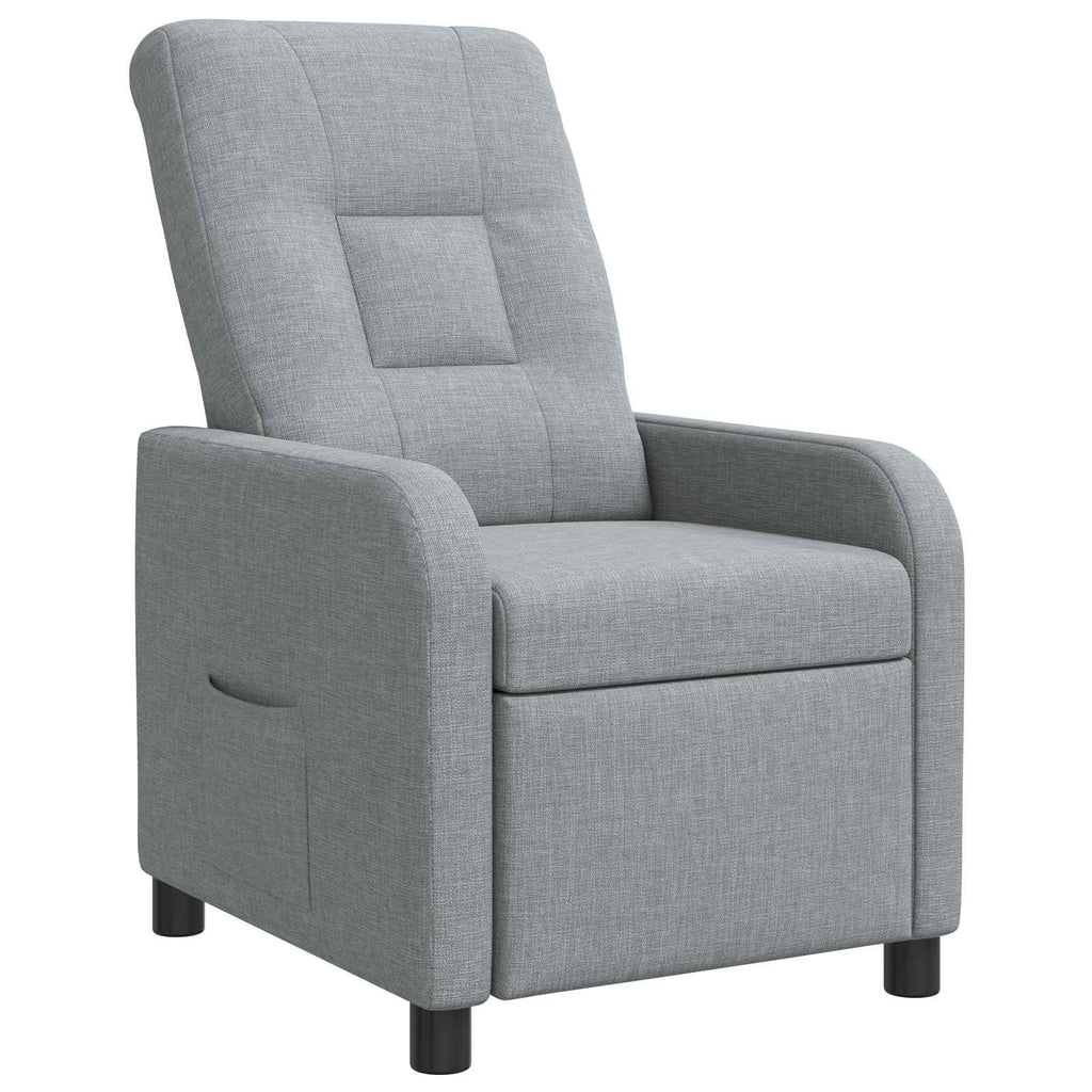 vidaXL Fotel recliner jasnoszary tkanina