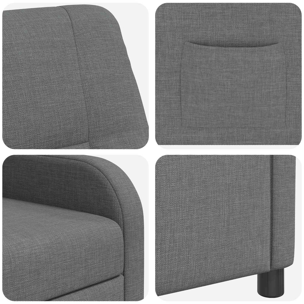 vidaXL Fotel recliner ciemnoszary tkanina