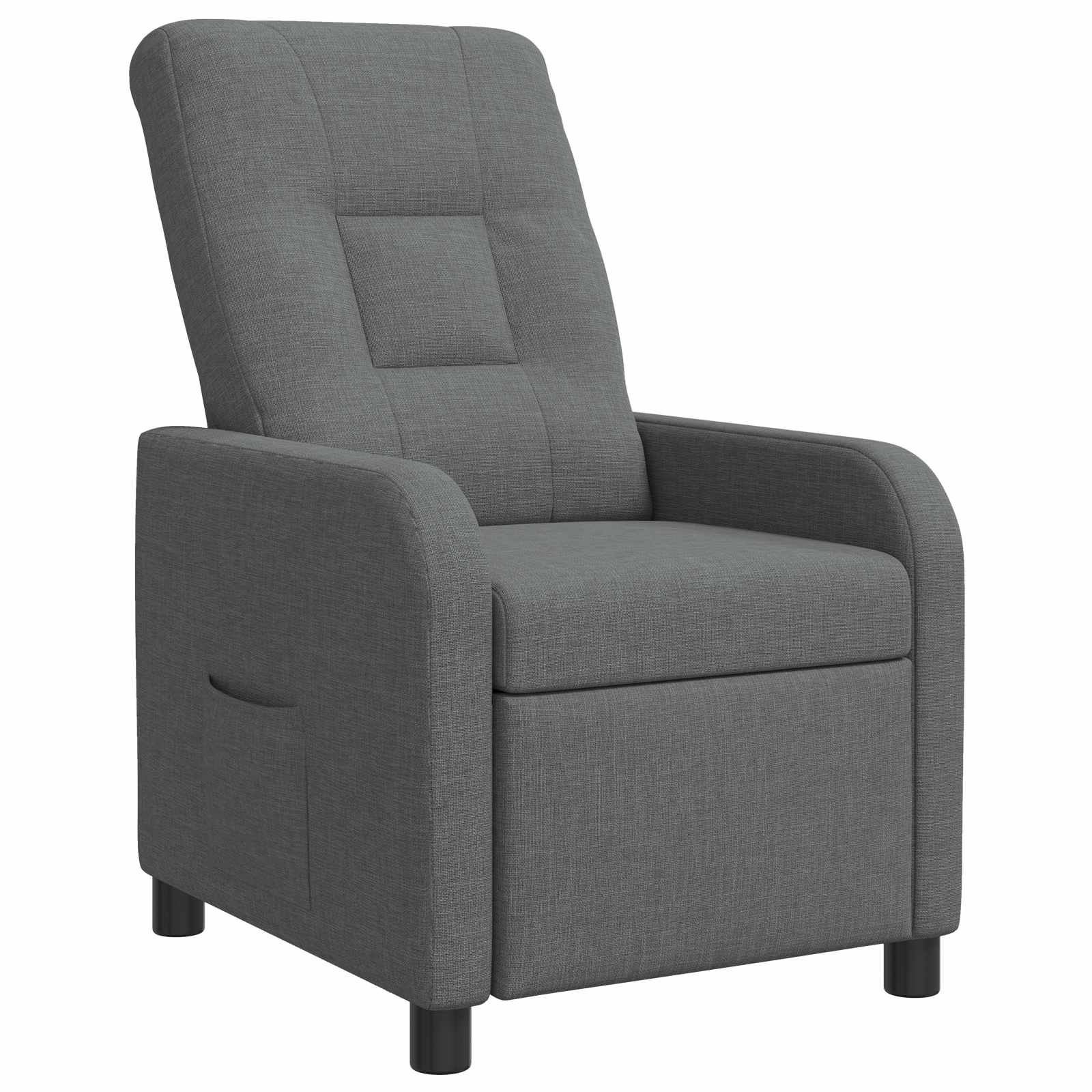 vidaXL Fotel recliner ciemnoszary tkanina