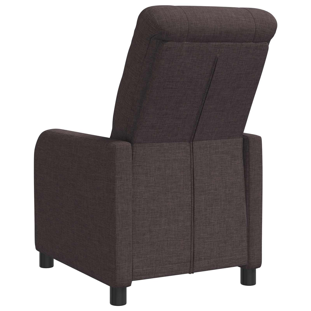 vidaXL Fotel recliner Ciemny brąz tkanina
