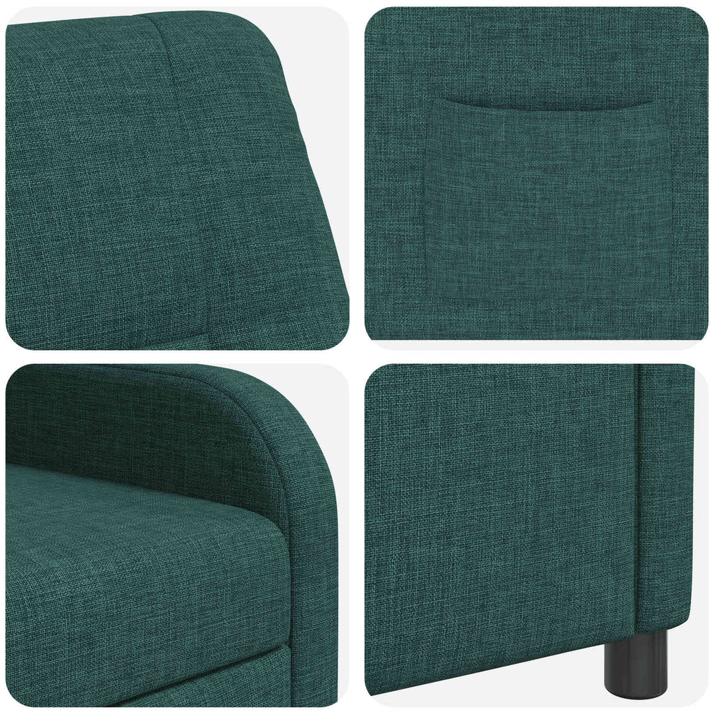 vidaXL Fotel recliner Ciemnozielony tkanina