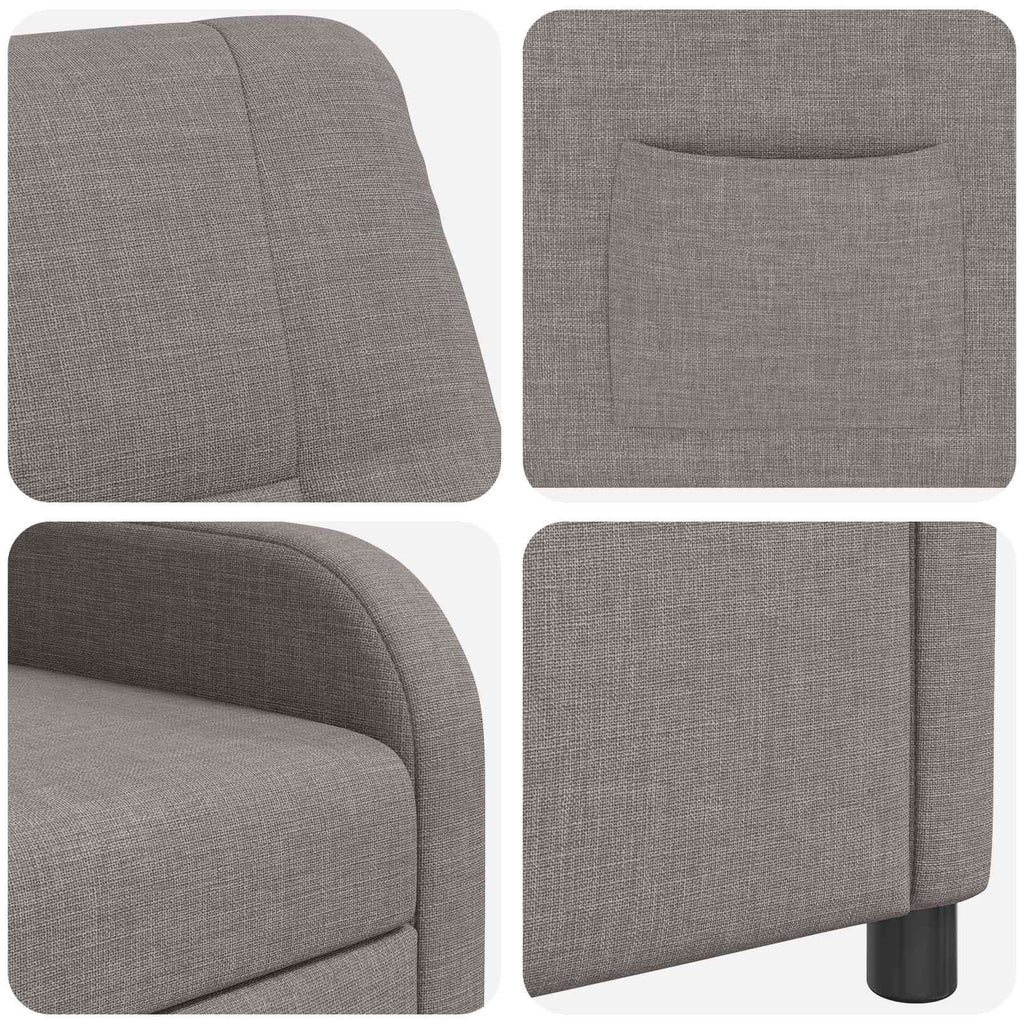 vidaXL Fotel recliner Ciemnoszary tkanina