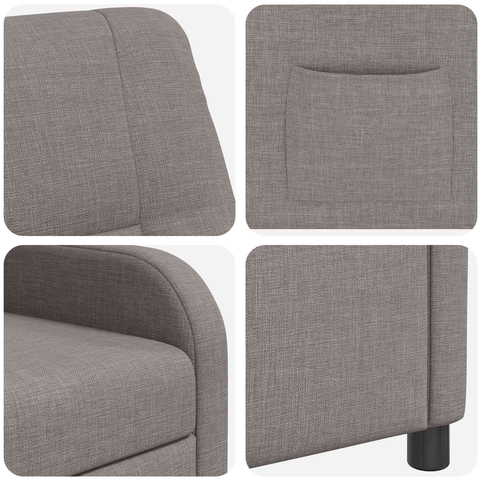 vidaXL Fotel recliner Ciemnoszary tkanina