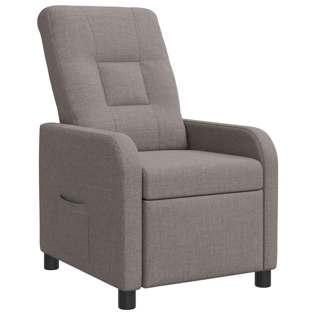 vidaXL Fotel recliner Ciemnoszary tkanina
