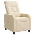 vidaXL Fotel recliner kremowy tkanina
