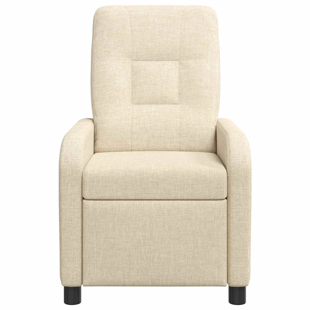 vidaXL Fotel recliner kremowy tkanina