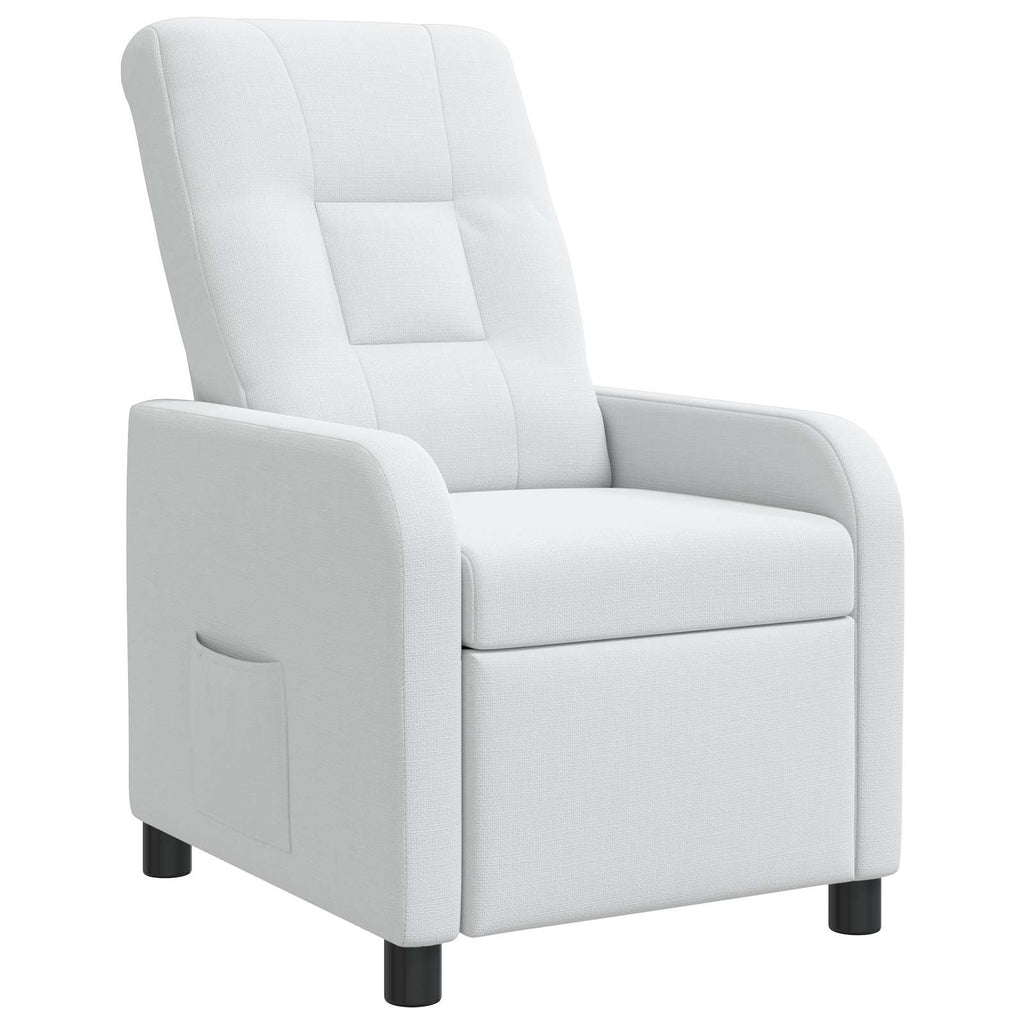 vidaXL Fotel recliner Biały tkanina