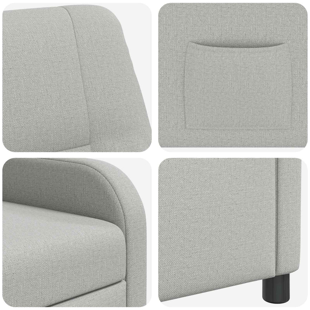 vidaXL Fotel recliner Szary chmur tkanina