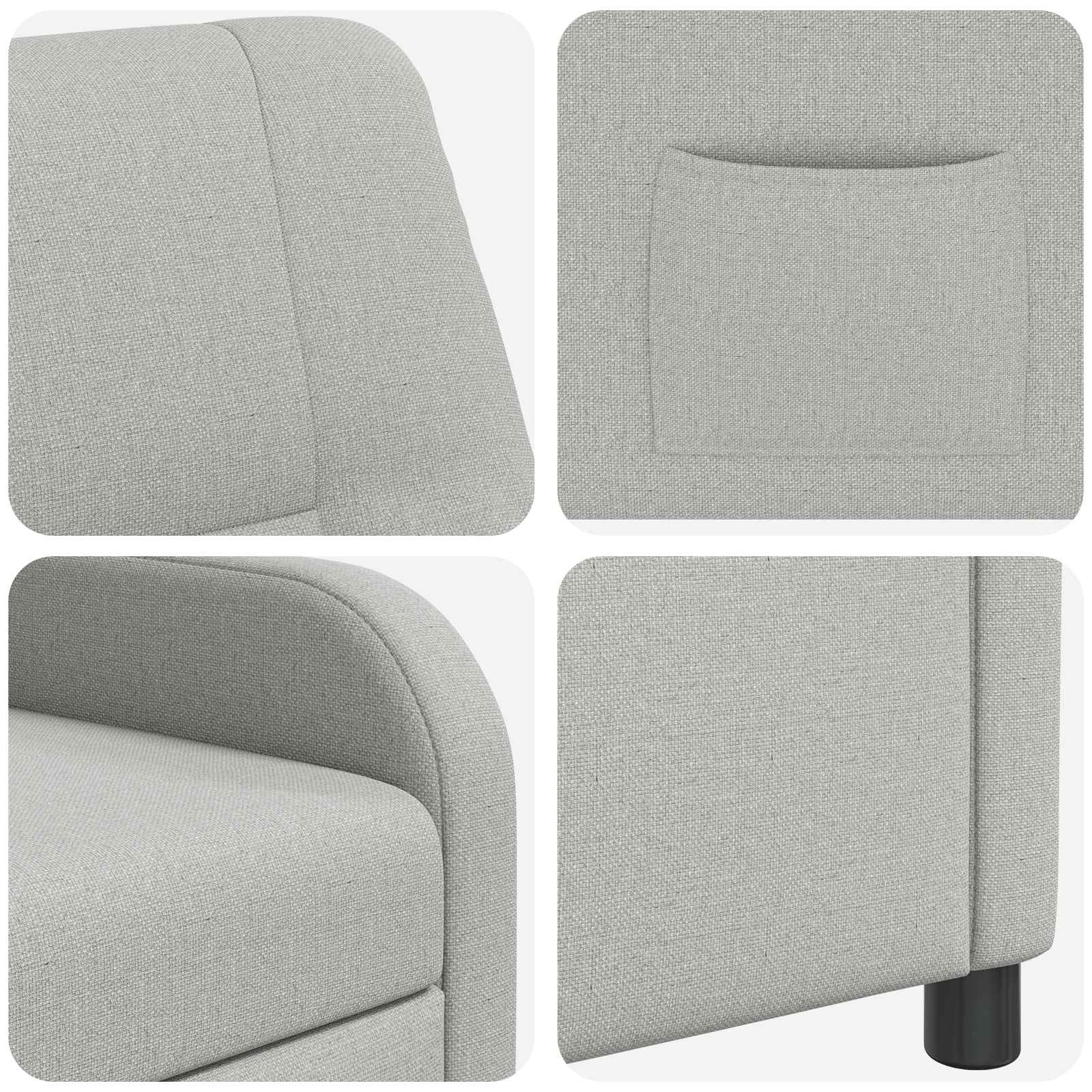 vidaXL Fotel recliner Szary chmur tkanina