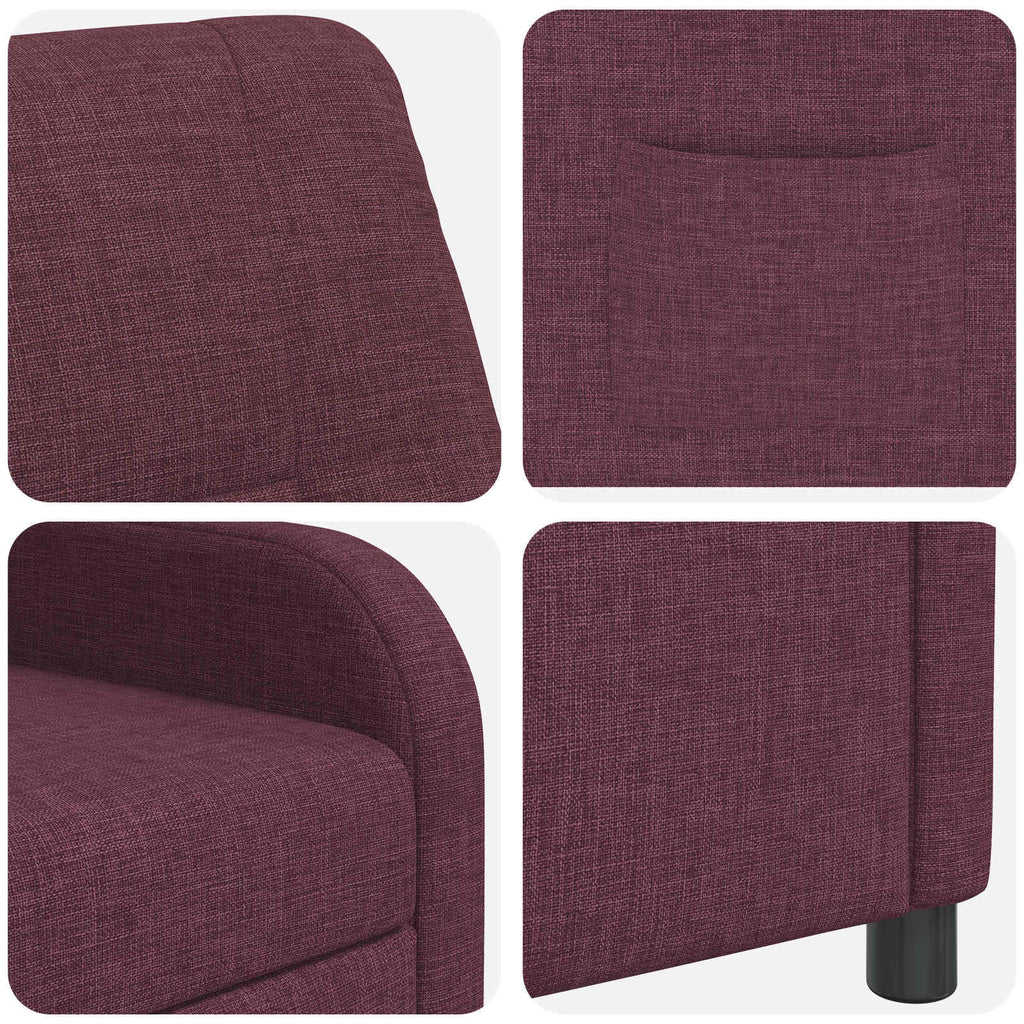 vidaXL Fotel recliner Fioletowy tkanina