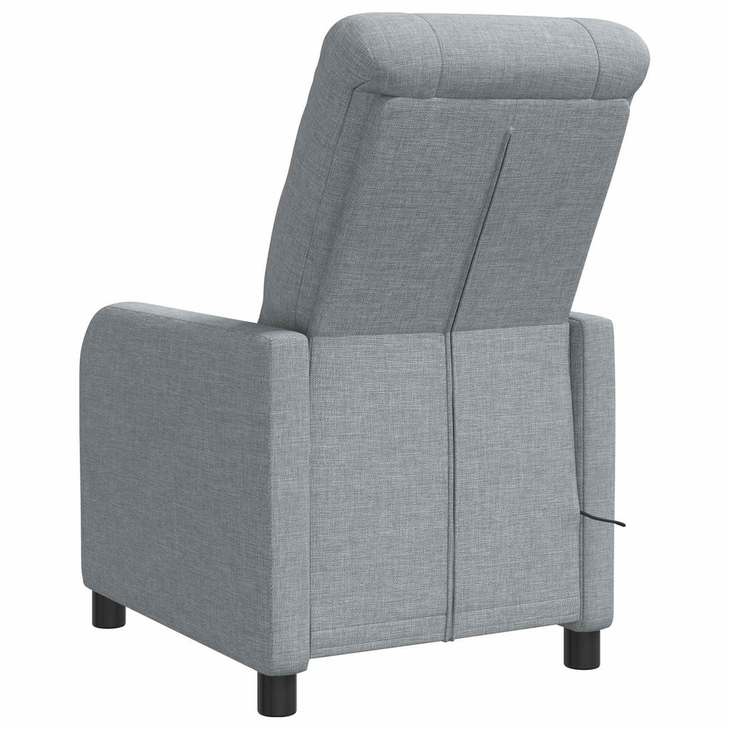vidaXL Fotel masujący jasnoszary tkanina