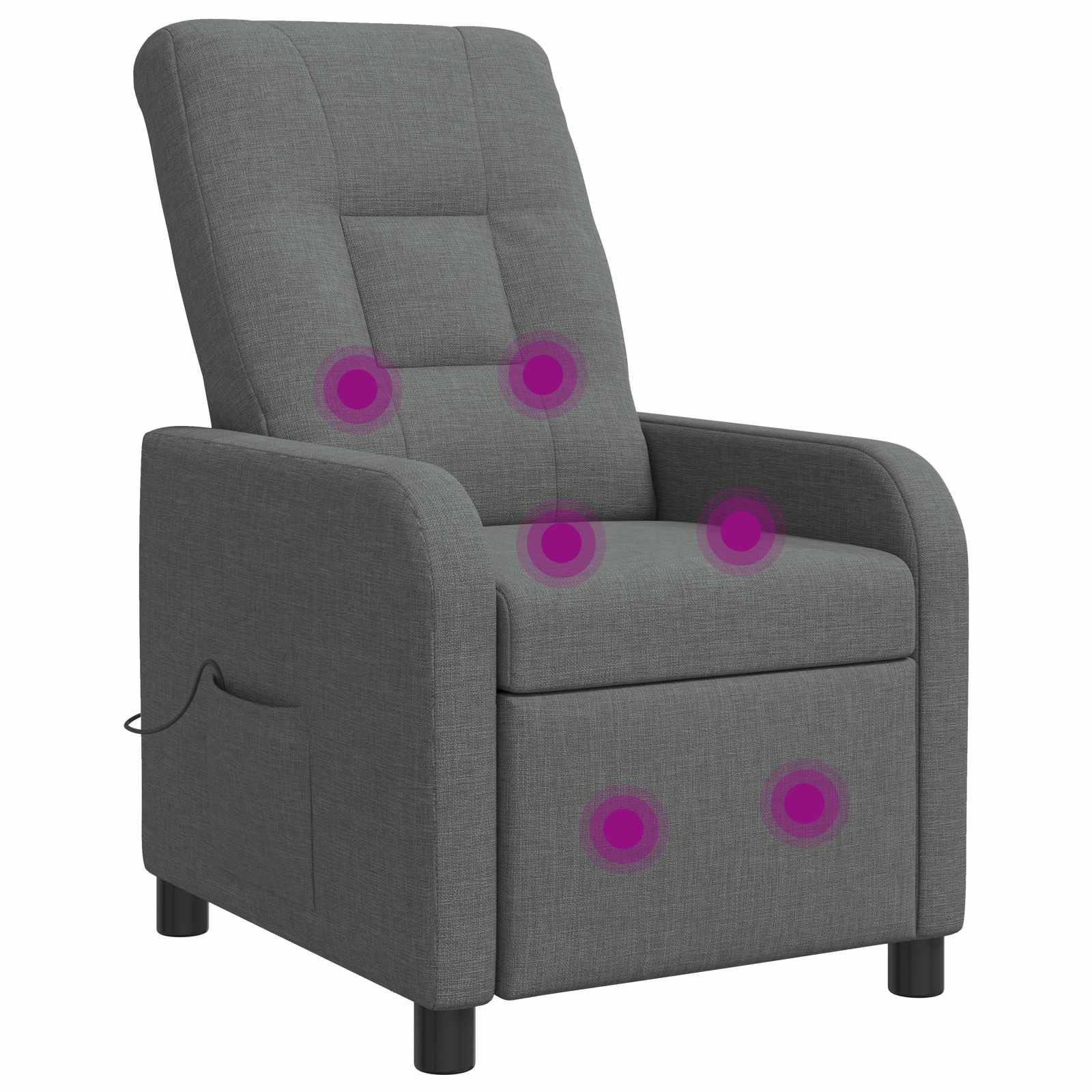 vidaXL Fotel masujący ciemnoszary tkanina