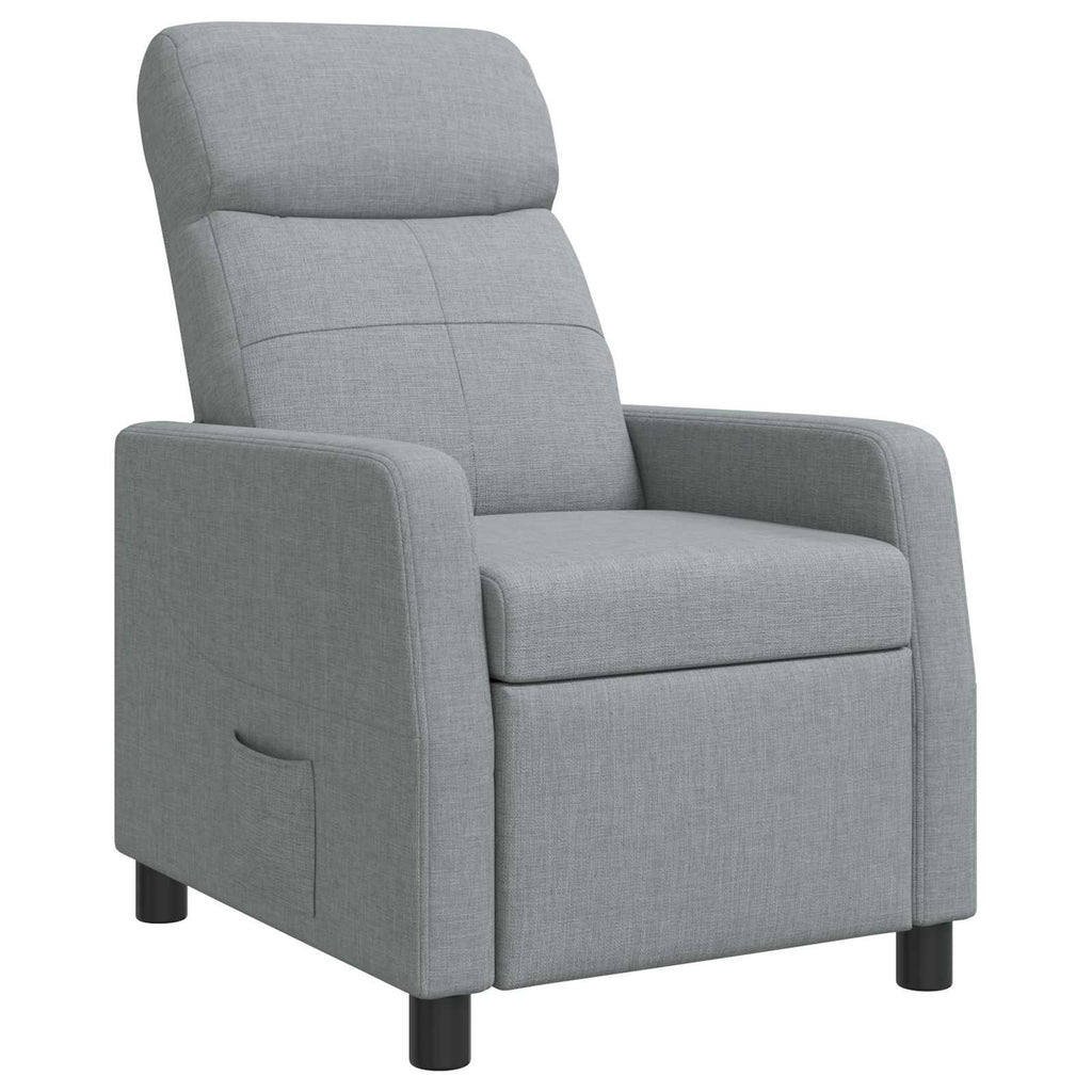 vidaXL Fotel recliner jasnoszary tkanina
