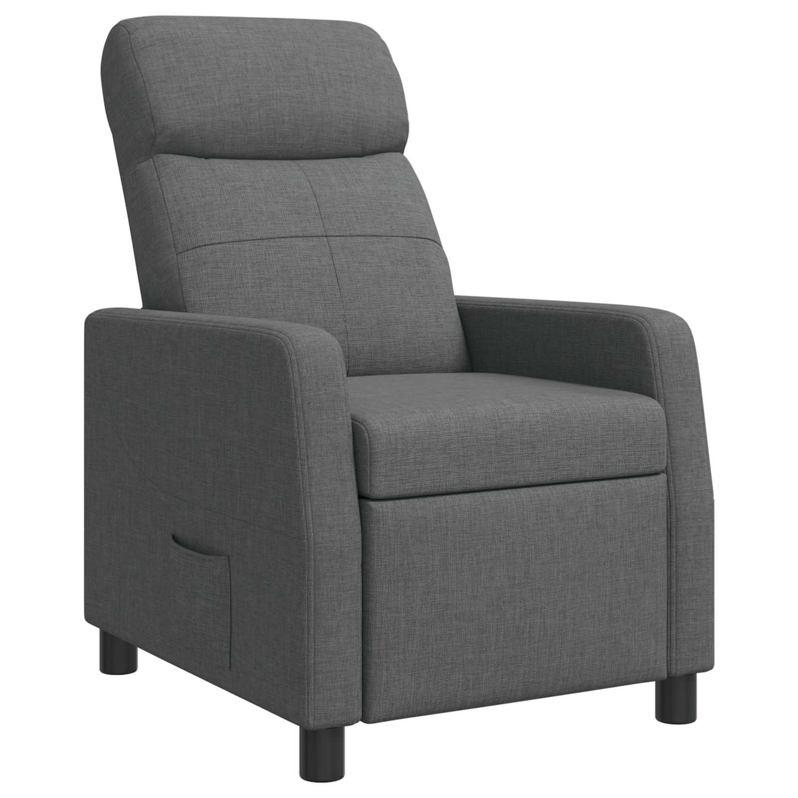 vidaXL Fotel recliner ciemnoszary tkanina