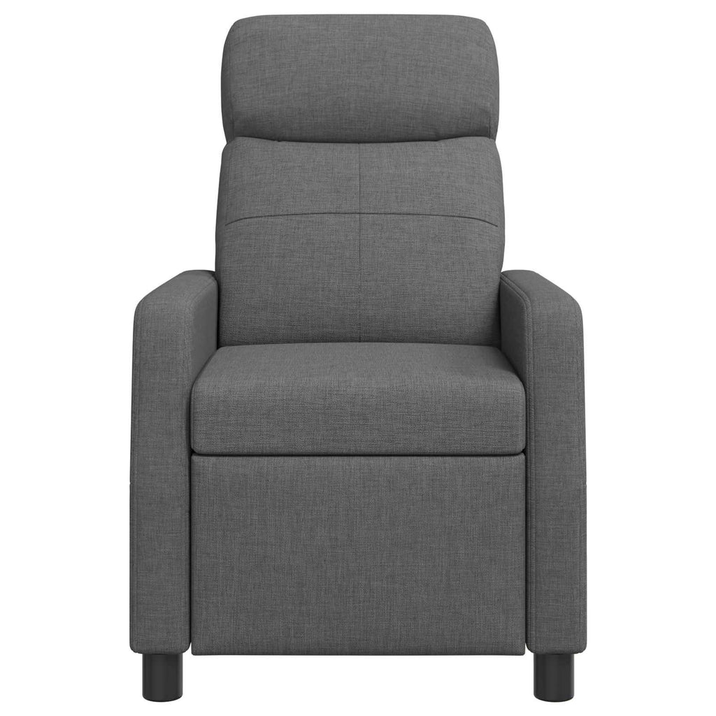 vidaXL Fotel recliner ciemnoszary tkanina