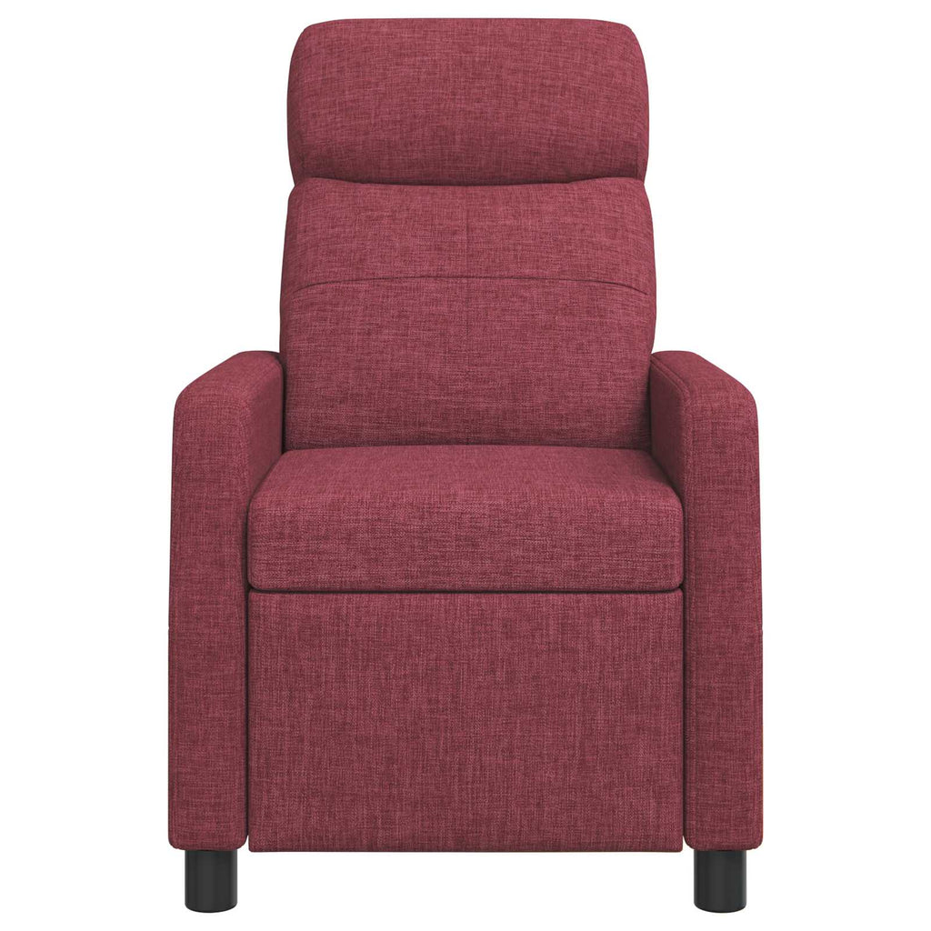 vidaXL Fotel recliner Czerwone wino tkanina