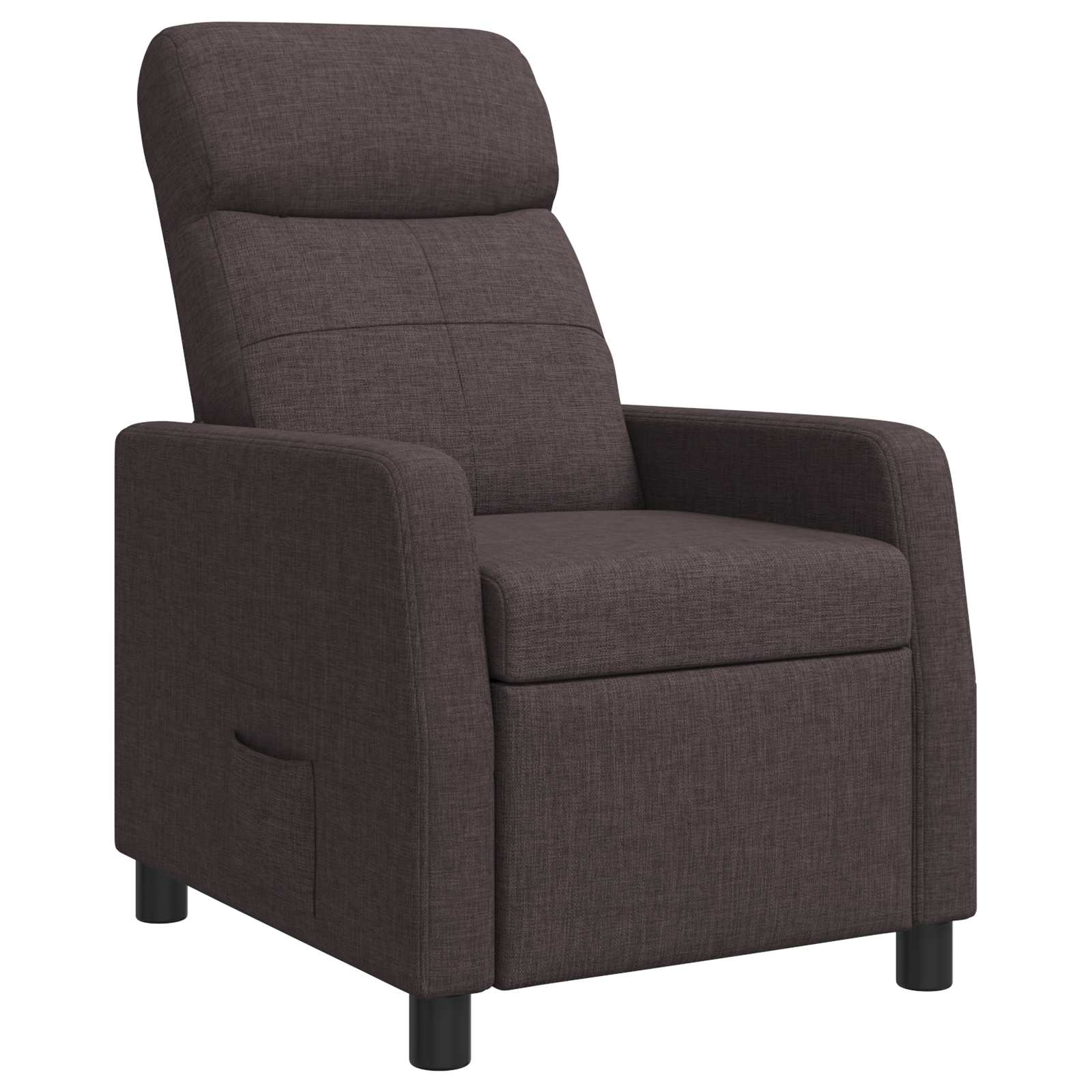 vidaXL Fotel recliner Ciemny brąz tkanina