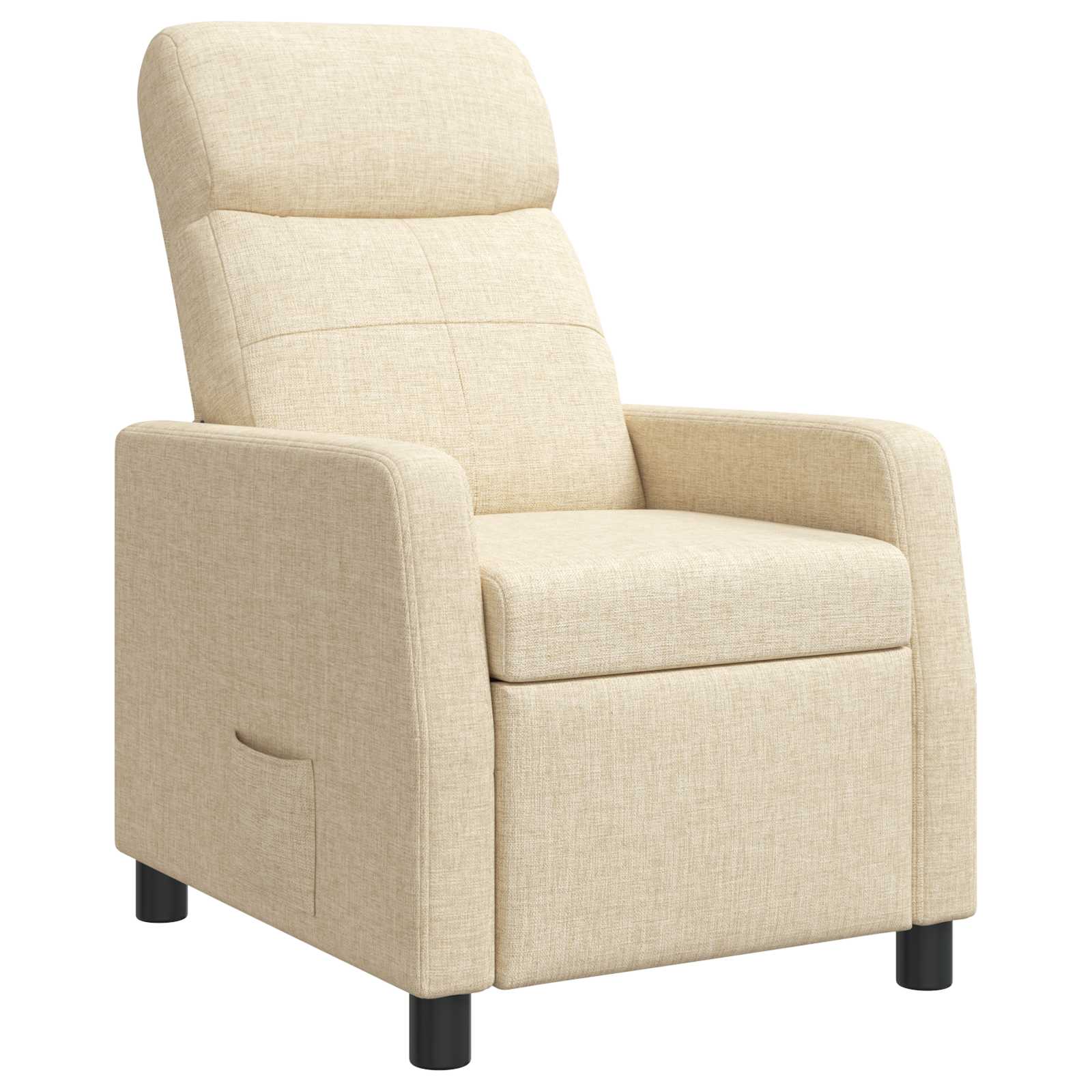 vidaXL Fotel recliner kremowy tkanina