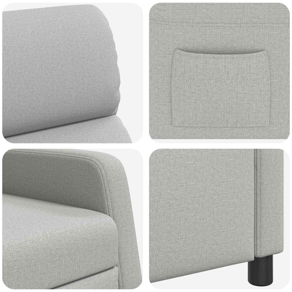 vidaXL Fotel recliner Szary chmur tkanina