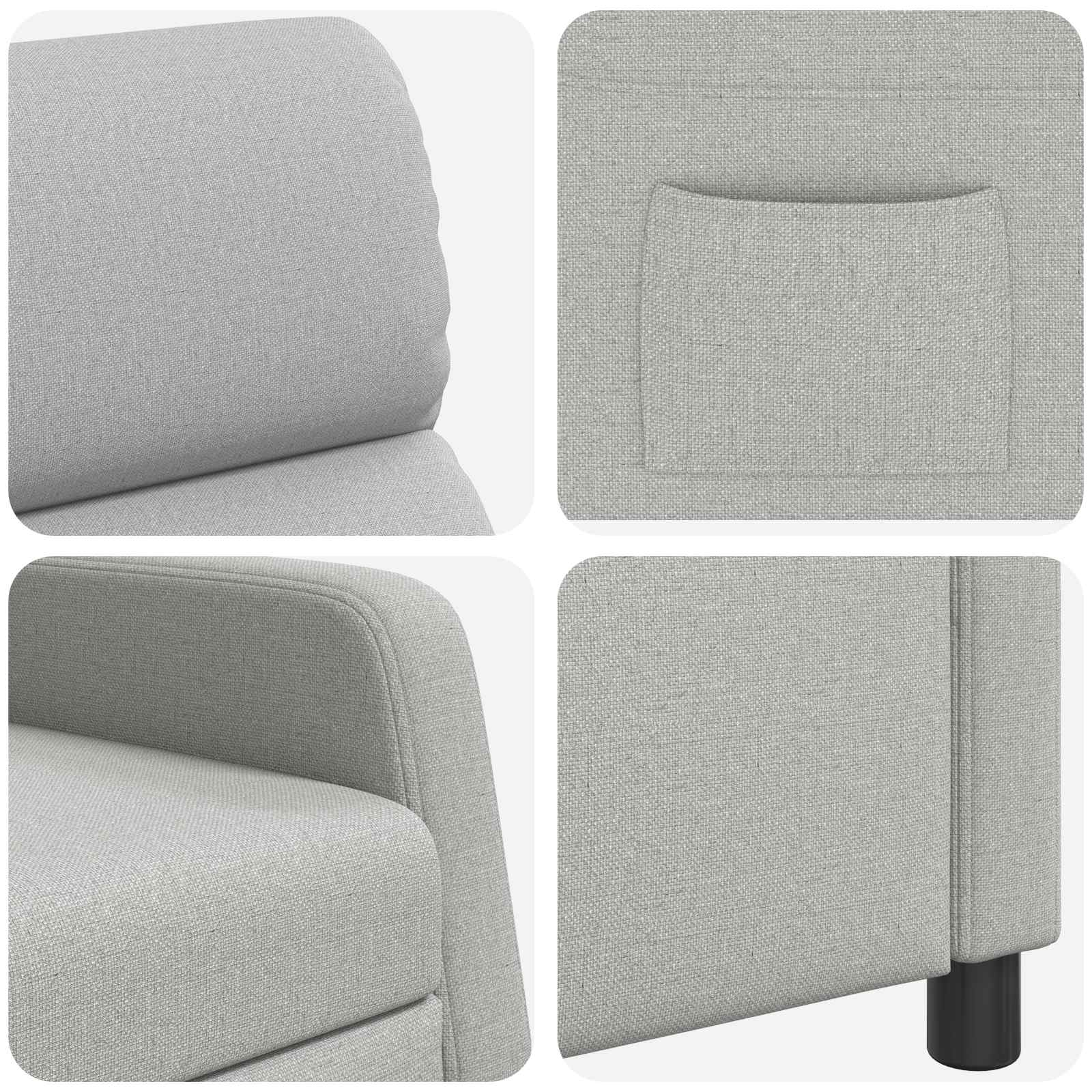 vidaXL Fotel recliner Szary chmur tkanina