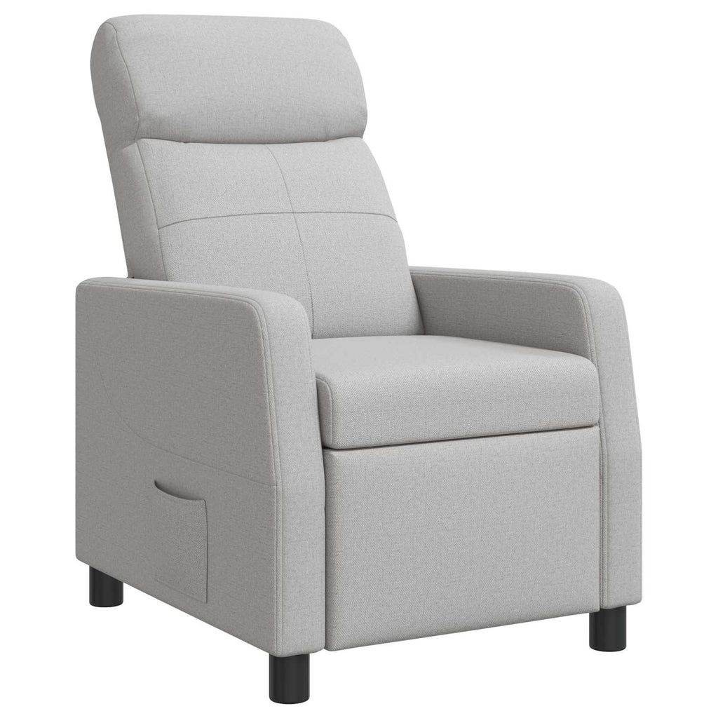 vidaXL Fotel recliner Szary chmur tkanina