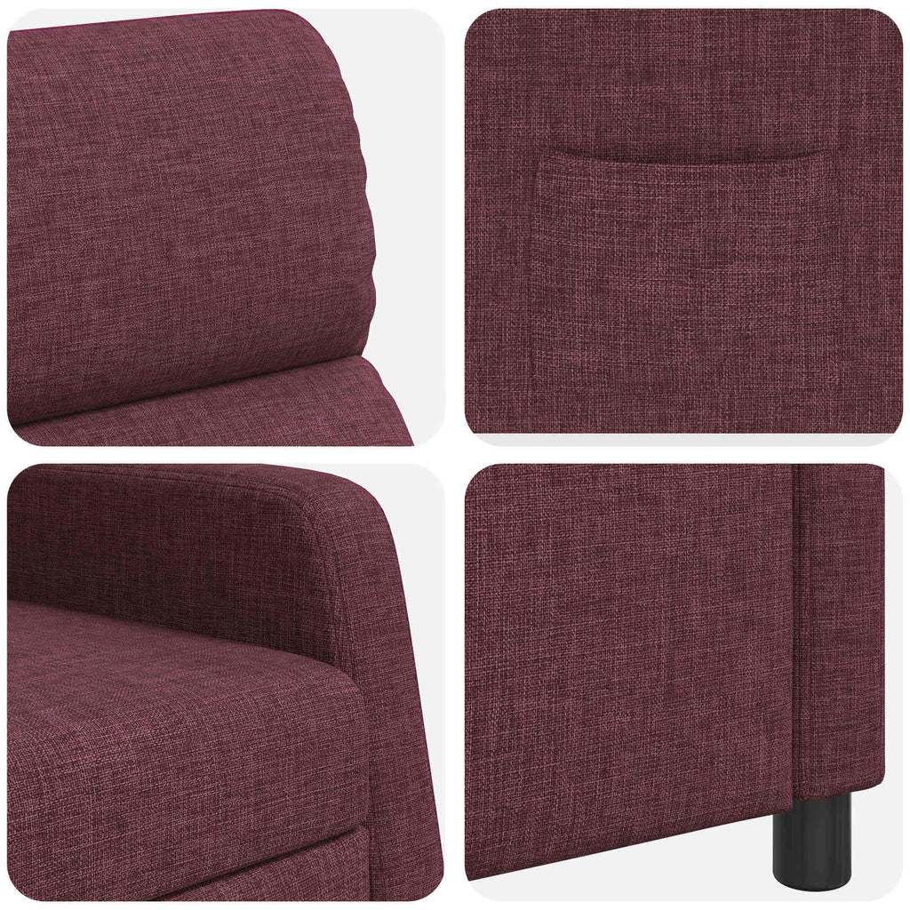 vidaXL Fotel recliner Fioletowy tkanina