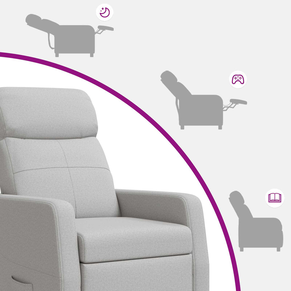 vidaXL Fotel masujący Szary chmur tkanina